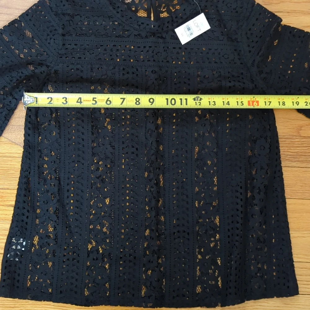 Loft black sheer lacy top - Picture 3 of 8